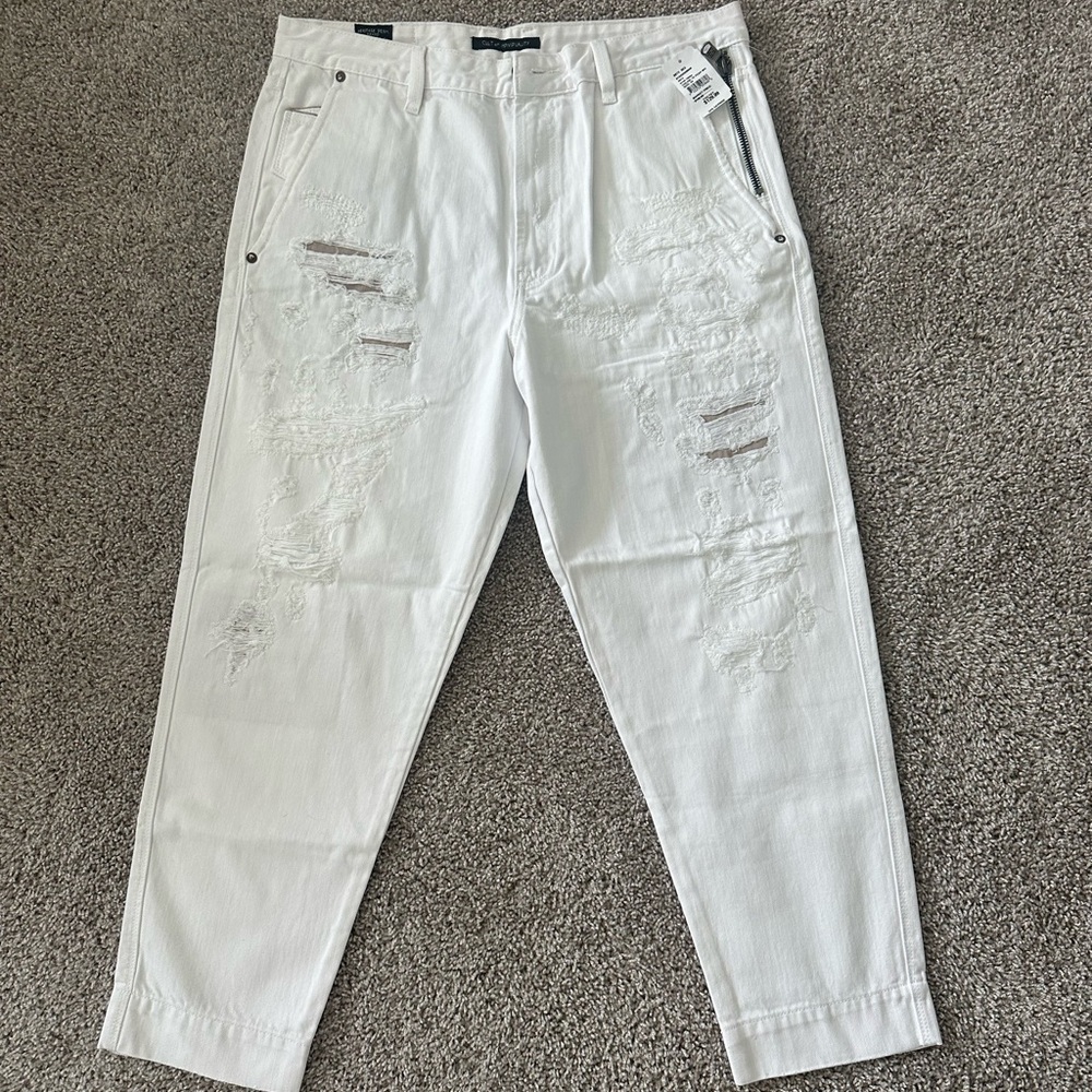 Cult of Individuality  White Distressed Jeans